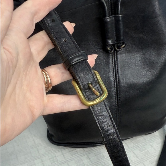 1990's COACH Classic Lula's Legacy black leather drawstring bucket MADE IN USA - Picture 9 of 11